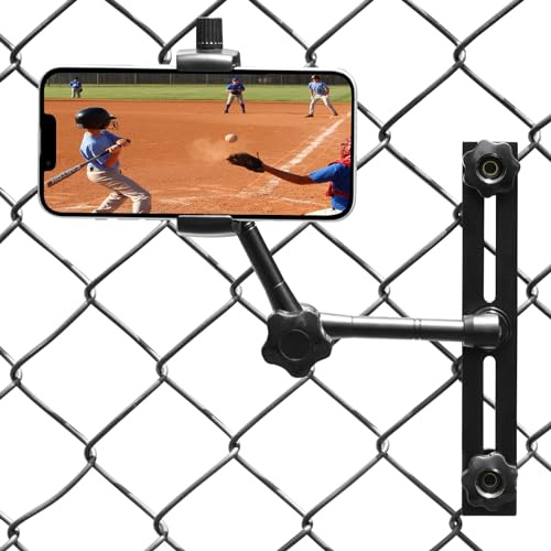 Mippko Handy-Zaun-Halterung für iPhone, Handys für die Aufnahme von Basketball/Fußball/Softball/Baseball/Tennis, Sportspiele, Zaunhalterung, kompatibel mit 8,9 - 19,1 cm (3,5 ~ 7,5 Zoll) iPhone/Nexus
