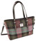 Glen Appin Tweed-Tasche für Damen, Tragetasche, Handtaschen, Spey groß, hergestellt in Schottland, Grünes und violettes Schottenkaro