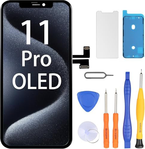 LL TRADER Display für iPhone 11 Pro OLED [Nicht LCD] 5.8 Retina FHD Bildschirm Ersatz COF Touch Screen Digitizer mit Reparatur Tool Kits, Bildschirmschutz Neu (Truetone Programmierbar)