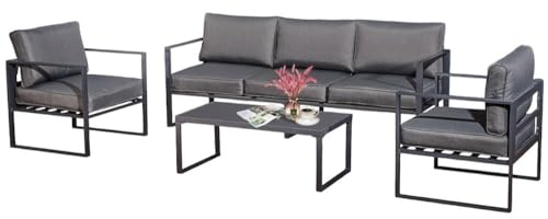 Jet-Line® | XXL Gartenlounge | Gartenmöbelset | Kreta II anthrazit | Outdoor-Sitzgruppe | Gartensofa | Aluminium Ecksitzgruppe Alu | Gartenmöbel Set Terrasse Balkon Rostfrei