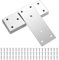 10 Piezas Soportes de Placa Plana, Soportes de Esquina Plana de Acero Inoxidable, Pletinas de Planas Soportes de Esquina de Reparación para Silla Muebles (Plata 128x48mm)