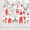 WandSticker4U®- Fensterbilder Weihnachten selbstklebend SCHNEEDORF rot I Weihnachtsdeko Fenster Winter Fenstersticker Kinderzimmer Sterne Baum Häuser wiederverwendbar Deko