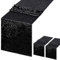 2 Runner da Tavola Nero 30x180 cm Paillettes Runner da Tavola Lucido per Feste, Matrimoni, Compleanni, Natale, Fidanzamenti, Battesimi