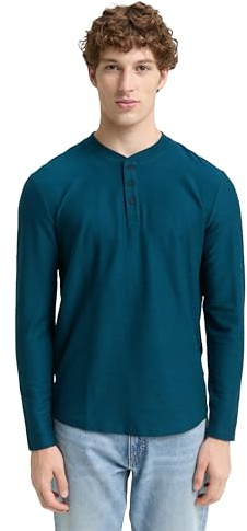 TOM TAILOR Denim Herren 1047422 Henley Langarmshirt