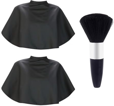 OUDQFCJ 2 Stück Kurzer Friseurumhang, Haarschnitt Friseurumhänge, Nylon Shampoo Umhänge, Faltbarer Friseursalon Make-up Umhang, Atmungsaktiv Haarschneide Schal, Haarschneideumhang mit Klettverschluss