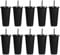 YANGUN 10 Pcs Reusable Plastic Cups, 24 oz Plastic Tumblers with Lid and Straw, Cold Cups, Reusable Plastic Tumblers for Adults and Kids Party and Beach, Pool Gatherings (Black)