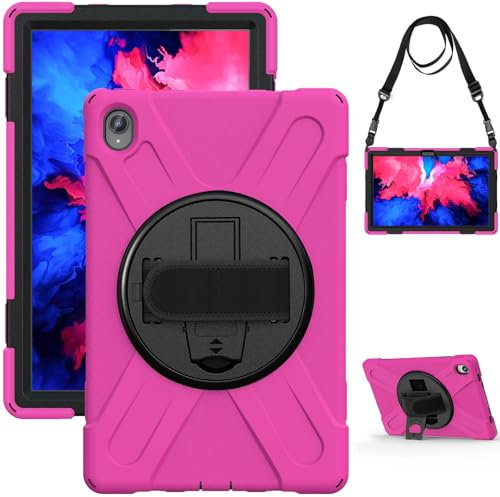 BailiTao - Funda compatible con Lenovo Tab P11 2020 TB-J606/P11 Plus 2021 TB-J616, resistente y resistente a los golpes, protección contra caídas con correa de hombro, cubierta protectora de silicona