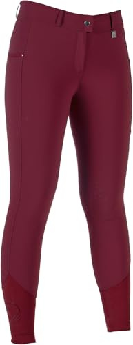 HKM Women's Livigno Silicone Knee Patch Riding Breeches, Bordeaux, 36