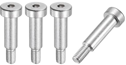 sourcing map 4 bulloni a spalla in acciaio inossidabile 304 8 mm diametro spalla 20 mm lunghezza spalla M6x1 filettatura esagonale bulloni a spalla per industrie di macchine per stampaggio a iniezione