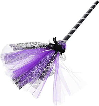 Toyvian Escoba De Bruja para Halloween Accesorio De Fiesta y Espectáculo Decoración De Escoba De Bruja para Disfraces De Mujer Hecha De Material