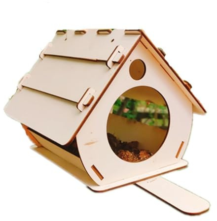 Pqahffowr Wooden Bird Nest with Perch Bird Feeder Household Bird Nest Box Suitable for Outdoor Garden Courtyard Decoration 1 PCS