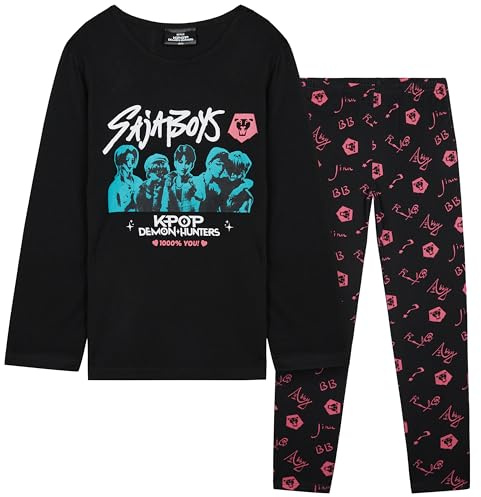 KPop Demon Hunters Officiel Pyjama Fille & Ado 5-14 Ans, Haut Doux et Pantalon Long, Idée Cadeau