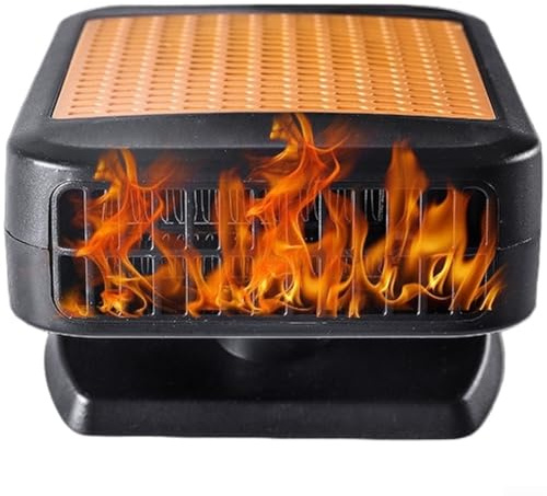 HpLive 12V Autoheizung und Lüfter mit 360° Drehbarer Basis für Schnelle Scheibenenteisung und Entfeuchtung