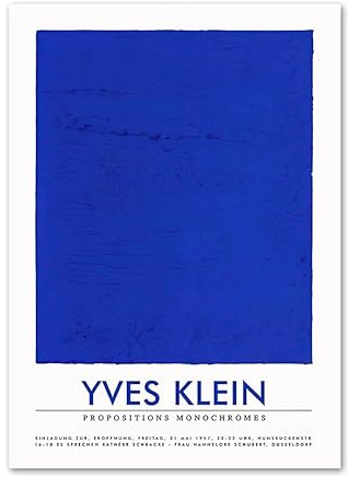 LHHJF LJHFA Yves Klein Monochrome Poster Blaue abstrakte Wandkunst Yves Klein Leinwand Gemälde und Drucke Mode Wohnkultur Bild 40x60cmx1 Ohne Rahmen