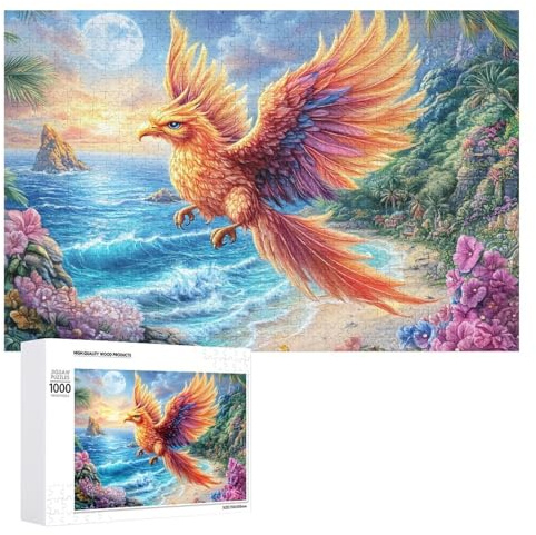 Phoenix fliegt über City Lights 1000 Teile Jigsaw Puzzle Für Paare Puzzle Zusammen Kommunikatives Spiel Geschenk Für Geschenkidee 1000 PCS
