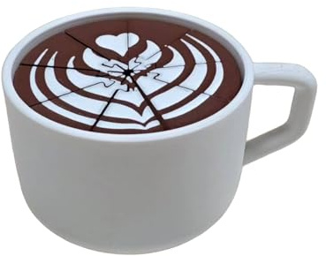Troxel Generic 3D Printed Coffee Cup Fidget Toy, Realistic Spill Stress Relief Sensory Desk Gadget, Funny Prank Gift for Adults and Coffee Lovers, Novelty Office Desktop Decor, PLA Spiral Design B