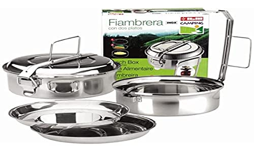 Ibili Fiambrera con Platos INOX 16 CMS, Stainless Steel, Multicolour