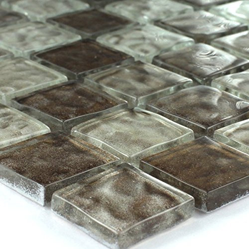 Glasmosaik Mosaik Fliesen Bernstein Braun Mix Getrommelt 25x25x6mm