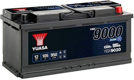 Yuasa YBX9020 12V 105Ah 950CCA AGM High Performance Start Stop Plus Car Battery