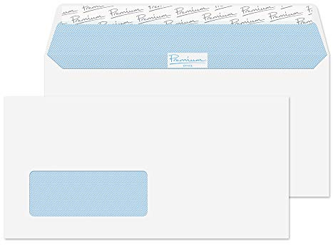 Blake Office - Premium Envelopes DL Window (110 x 220 mm) - Pack of 500 - Quality 120GSM - FSC Certified - White Peel and Seal Envelopes - Business Envelope Window - Laser & Printer Compatible 32216