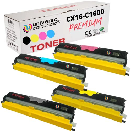 Set 4 Toner neuen kompatibel für Epson Aculaser C1600 CX16 CX16DN CX16DNF CX16DTNF CX16NF – C 1600 + CX 16 DN DNF DTNF NF – Kit 4 Farben 1 BK + 1 CY + 1 Ma + 1YE Hohe Kapazität 'von universocartuccia®