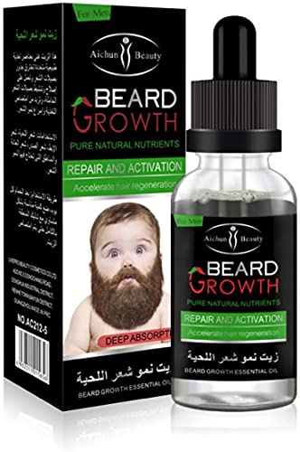 AICHUN BEARD GROWTH OIL Bartöl für Männer zur Bartpflege | brilliante Qualität mit frischem Duft | 100% natürliche Inhaltsstoffe | hilft beim Haarwachstum | für Vollbart und Drei-Tage-Bart! 30ml