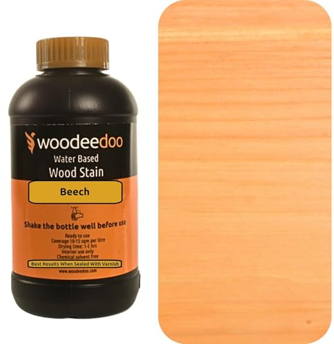 WooDeeDoo Water Based Wood Stain | Wood Dye | Ready to Use | Environmentally Friendly | Solvent Free | Odour Free | 200 ml | Beech