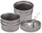 Lixada Set di pentole in titanio puro titanio, 1100 ml/vaso da 1600 ml + padella da 350 ml/500 ml, Φ125 x 102 mm, con manico pieghevole, per campeggio all'aperto, escursionismo (1000 ml& 750