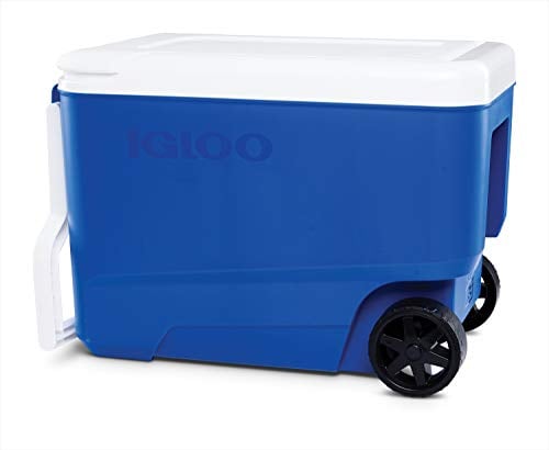 IGLOO Wheelie Cool 38 Nevera con Ruedas, 36 litros, Azul, Nevera con Ruedas, Camping, Portátil, Pequeña, Playa, con Ruedas