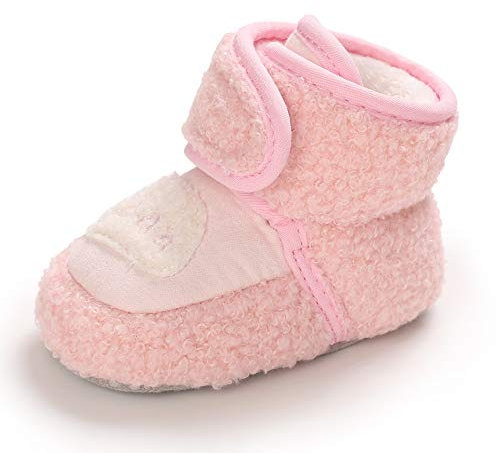 MASOCIO Stivaletti Neonata Stivali Invernali Inverno Scarpe Scarpine Primi Passi Pantofole Babbucce Bambina Bimba Rosa Taglia 19 6-12 Mesi