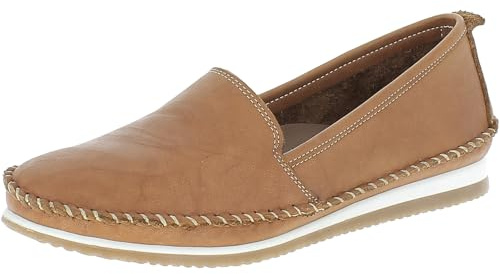 Andrea Conti Damen Leder Slipper Kombitalent trageangenehm leicht 1889601, Größe:39 EU, Farbe:Braun