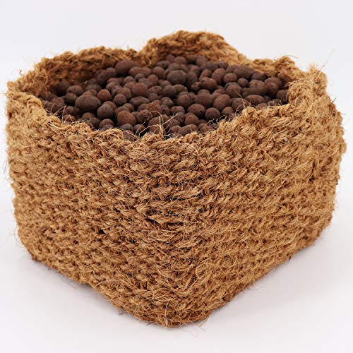 Aquagart Kokos Pflanzkorb Teichpflanzen Teichkorb - geeignet für Wasser Ufer & Böschung für einen natürlichen Gartenteich ohne Kunststoff Wasserpflanzen-Korb (6, Pflankorb 20cm x 20cm x 15cm)