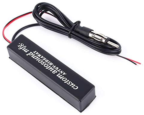 Autoradio Atenna, kit radio stereo con antenna amplificata nascosta 12V FM AM con cavo di alimentazione e antenna da 77 per moto, camion, auto, barca