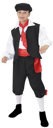 Pegasus Costume tarantella bambino/a vestito carnevale balli tradizionali/folkoristici (M 6/7 ANNI, TARANTELLA BAMBINO)