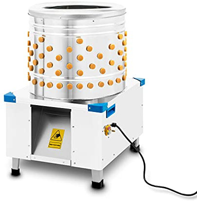vertes Rupfmaschine für Geflügel aus Edelstahl, Geflügelrupfmaschine bis zu 540 kg/h und 1500 Watt Leistung, 180 Rupffinger, Rupfmaschine Enten, Nassrupfmaschine, Kaltwasseranschluss, Auswurfrutsche
