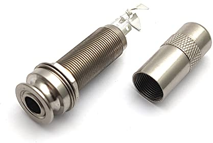 SAPHUE Brass Electric Guitar Bass 1/4Inch Barrel Jack 44.5x16cm Cylinder Input/Output Stereo Barrel Endpin Long Threaded Jack Socket Guitar Parts & Accessories
