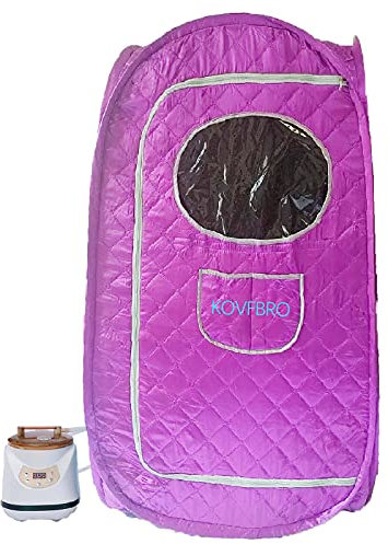 KOVFBRO Portable Sauna Indoor Relax Steam Sauna Room One Person Sauna Home Household 220V 2.8L 1500W Purple