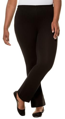 Ulla Popken Damen Yogahose Hosen, schwarz, 32 W/32 L