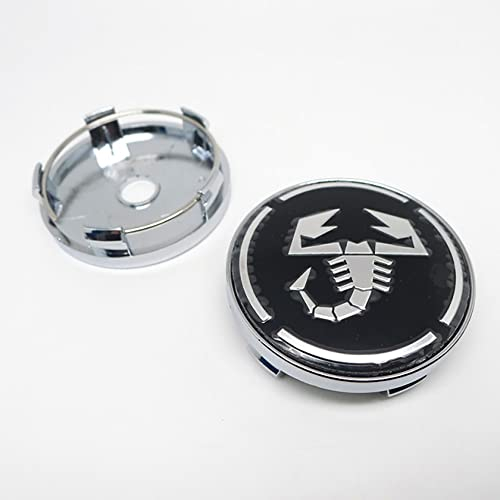 XLUCBS 4 Stück Auto Radnabenkappen Radnabenabdeckung Radnabendeckel Zierdeckel, für FIAT 500 Abarth Scorption 60mm Abzeichen Aufkleber Styling Zubehör