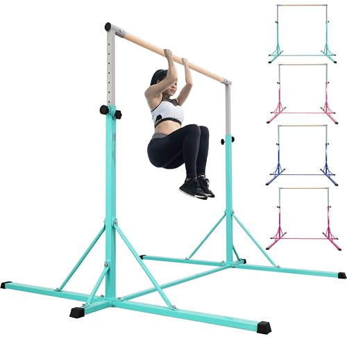 FC FUNCHEER Gymnastics bar,5FT/6FT Horizontal Bars, Adjutable Gymnastic Bar for Kids Ages 5-20, 35.4 to 59/45 to 71, Weight Limit 500 LBS,Home Gym Equipment