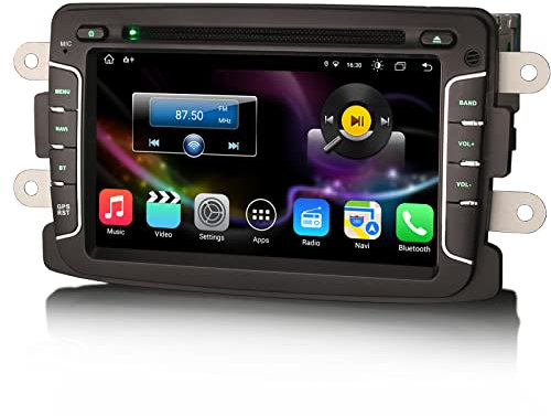Erisin 7 Pulgadas Android 11 GPS Navegación Estéreo de Automóvil DVD Reproductor para Renault Dacia Duster Logan Dokker Lodgy Sandero Captur Apoyo Pantalla táctil CarPlay DSP Bluetooh WiFi Dab+