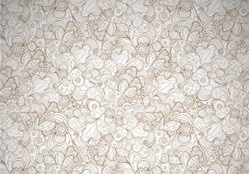 wandmotiv24 Fototapete Muster Blumen Floral, 200 x 140cm - selbstklebende Vliestapete 150g, Wanddeko, Wandbild, Wandtapete, Abstrakt, Rund M0775