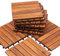 Ikodm Holzfliesen Akazienholz Terrassenfliesen, 11 Stück, 1 m² Balkonfliesen set, 30 x 30 cm Gartenfliesen für Garten Terrasse Balkon Patio, Leicht verlegbar, wetterfest, Braun