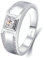 Ayoiow Herren Ringe Indianer, Weißgold Ringe für Herren 585 mit Rund Moissanit 0.5ct Ringe Weiß Größe 60 (19.1)