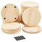 24 Pack Wood Coasters, JETAINE 4 Inch Round Blank Wooden Coasters, Thick Craft Coasters for DIY Stained Painting Wood Engraving Home Decoration Supplies