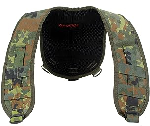 Zentauron Anatomisch Geformter Schulter Harness – Gepolstertes Tragesystem für Splitfront Chest Rigs und Dienstgurte – Mit Molle Schlaufen und 3D Abstandsgewirk – Made in Germany