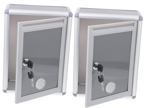 DOITOOL 2 Stücke Boxen Briefkästen mit Schlüsselschloss box Briefkasten zur Wandmontage wandmontierter Briefkasten Wandbriefkasten Metall mit klein Tastensperre