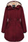 Orolay Blousons Coupe-vent Printemps Manteau Chaud Mi-long D'extérieur pour Femme Rouge M