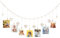 Jasfyee Présentoir photo mural avec 9 clips en bois, décoration murale en forme de cœur de 138 cm pour accrocher des cartes postales photo, décoration de chambre à coucher, de salle de bain