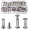 VooGenzek 15 Piezas Φ8 Manguito Tornillos de Conexión con Tornillos M6, Tornillos de Conexión para Muebles, Tornillos de Conexión para Conectar Armarios, para Muebles Armarios, 26-35 mm